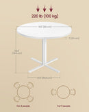 Snow White Round Dining Table 31 Inch Diameter Seats Four