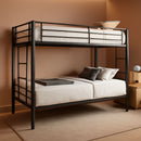 Metal Bunk Bed Twin Over Twin Heavy Duty With Ladders Black