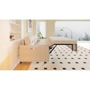 66.2" Queen Pull Out Sofa Bed, Hydraulic System Convertible Sleeper Sofa with Storage and 2 Soft Pillows, Tufted Button Upholstered Couch,Multi-Functional Velvet Loveseat Bed,Beige