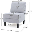 Comfy 5 Pieces L shaped Sofa with Wooden Legs, Modern Side Chairs for Living Room
