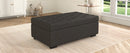 Convertible Ottoman Sleeper with Memory Mattress and Tufted Design, Folding Sofa Bed, Dark Gray Linen, 49.6 Inches