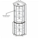 Corner Lighted Curio Cabinet Corner Glass Cabinet Lighted Curio Cabinet Corner Display Case for Living Room, Curio Cabinet, Antique collection, Wine,Bar Glass Storage Light Included,Dark Cherry