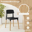 Wooden Dining Chairs Set of 4 Black Ergonomic Backrest