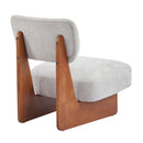 [Set of 2] Modern Lounge Chair with Polyester Upholstery, Sturdy Wood Base With Walnut Finish, Minimalist and Stylish Accent Seating for Living Room, Bedroom, or Office