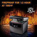 Black Fireproof Safe With Key Lock 14.3X15.5X13.5 HD4100