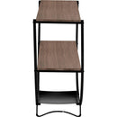 Rustic Industrial Design Demilune Shape Textured Metal Distressed Wood Console Table (Dark Brown)