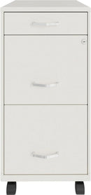 LYS SOHO White Mobile File Cabinet 3 Drawer 26.5x14.3x18 In