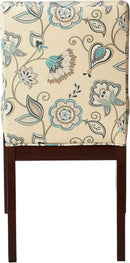 Dakota Upholstered Parsons Chair Avignon Sky Espresso Legs