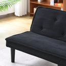 Stylish Corduroy Sofa Bed with Convertible Design in Black, Beige, Pink - 66-Inch