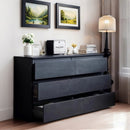 6 Drawer Black Dresser, Modern Bedroom Dresser with Spacious Countertop, Wood Storage Cabinet with Concealed Handles & 6 Deep Drawers for Bedroom, Living Room, Entryway, 15.7' D x 47.2' W x 30.9' H
