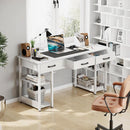 White 48 Inch Contemporary Premier Desk With Drawers