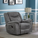 Encino - Upholstered Padded Arm Glider Recliner - Gray