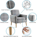 Mid Century Modern Armchair With Padded Seat Cushion
