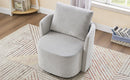 Modern 360° Swivel Accent Barrel Armchair in Grey Chenille, 29.9' Upholstered with Curved Design for Living Room, Bedroom, Office, and Hotel