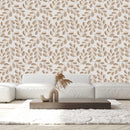 Elegant Beige Leaves Wallpaper Smart Quality