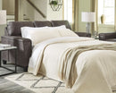 Queen Faux Leather Contemporary Sleeper Couch Gray