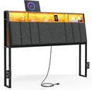 Ergonomic Queen Size Headboard with LED Lights Storage