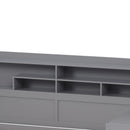 Wooden Twin Size Daybed with Storage Shelves, Multi-functional Bed with Twin Size Trundle Bed and  Study Desk, Gray