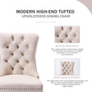 Velvet Wingback Dining Chairs Set Of 4 Beige Tufted