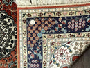 Turkish Silk Runner Rug 3x8, Short Runner Rug, Red, Floral Medallions, Very Fine 360 KPSI, 3 x 8 Runner
