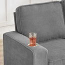 83.86'Snowfleece Fabric sofa,Modern Compressed Couch,3-Seater Sofa, Furniture for Living Room,Bedroom,office ,Gray