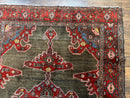 Antique Persian Tribal Rug 5x7, Geometric Wool Carpet, Kurdish Senneh Rug