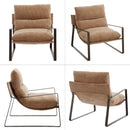 Khaki Chenille Upholstered Accent Chair Bundle Set