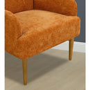 Chenille Armchair, Modern Style Accent Chair with Wood Legs, Comfy Design for Living Room, Bedroom, Office, Orange