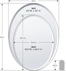 Bathroom Wall Mirror 32 Inch High 24 Inch Wide Beveled Frameless Oval For Bath Vanity And Living Room