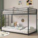 Twin Bunk Bed Black With Stable Ladder For Adults And Teens