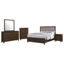 Welsley 5-piece Eastern King Bedroom Set Walnut