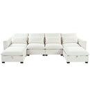 U_Style U-shaped Freely Transformable Modular Corner Sofa with Two Ottomans, Suitable for Living Rooms, Studies, Home Theaters, and More.