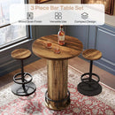 Round Bar Table With Chairs Matte Black Powder coated
