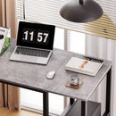 Computer Desk 40 Inch Gray With Durable Storage Shelves