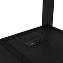 FULL Over Twin Bunk Bed with Desk and Shelves, Multiple Placement, with LED and USB, Black