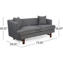 Comfy 3-seat Sofa with Wooden Legs, for Living Room and Study