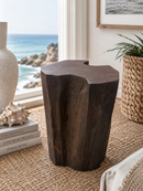 Solid Teak Wood Stump Side Table | Organic Accent Stool | Made in Indonesia
