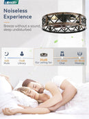 Twenty Inch Caged Ceiling Fan With Integrated Light Black