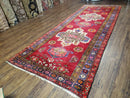 Antique Persian Karajeh Runner Rug 4.4 x 11 ft, Red Colorful Geometric Medallion Runner
