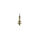 Antique Brass Fleur De Lis Ceiling Fan Pull, 3"h with 12" Antiqued Brass Chain