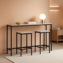 Greige Rectangular Industrial Bar Stool Set of 2, 15in Seat