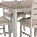 Seven Piece Weathered Whitewash Dining Set Collection