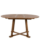 TOPMAX Modern 5-Piece Patio Extendable Wooden Dining Table Set, 12inch Butterfly Leaf Foldable Round Kitchen Table Set with 4 Rattan Arm Chairs for Backyard,Balcony, Garden, Poolside, Natural