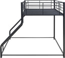 Heavy Duty Twin Over Queen Metal Bunk Bed In Black
