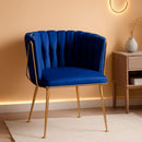 Blue Wingback Dining Chairs Set Of Four Modern Style