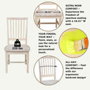 Mission Side Dining Chairs Set Of 2 Solid Parawood Unfinished 39.2 Inch Height