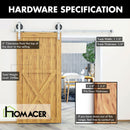 Non-Bypass Sliding Barn Door Hardware Kit - Spoke Wheel Design Roller - Silver Finish