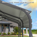 Metal Carport 13 × 26.5 ft Heavy Duty with Galvanized Steel Roof, Metal Garage Canopy with Galvanized Steel Roof & Frame, Car Tent Outdoor Storage Shed for Car, Boats and Truck - Gray