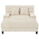 Chaise Bed Lounge Sofa Chair With Adjustable Backrest And LED Light Strip