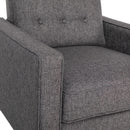Ezra Pushback Recliner Gray Fabric Mid Century Modern
